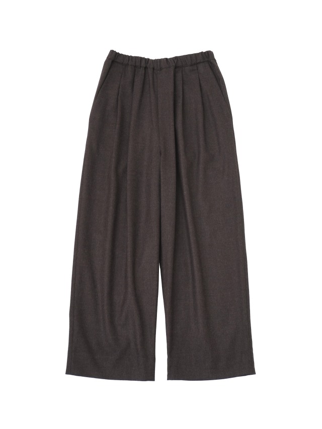 2/60ハイカウントフラノ ウエストゴムワイドパンツ