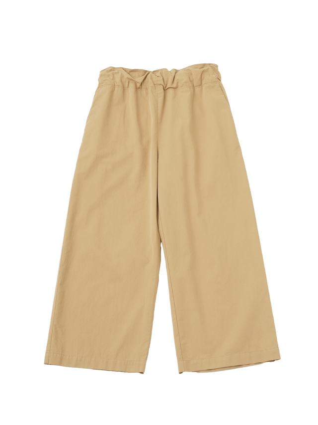 コットン朱子織　ストレートワイドパンツ