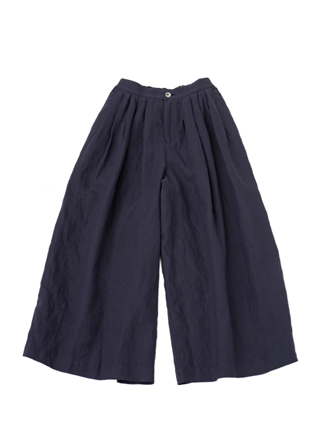 ４０／１リネン　タックワイドパンツ