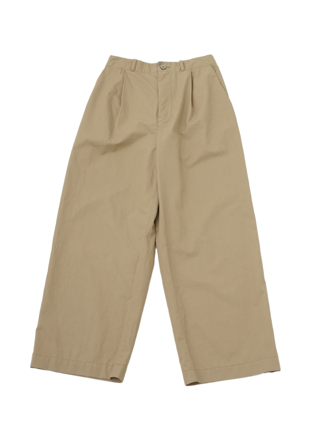 ４０／－コンパクトツイル　タックワイドパンツ