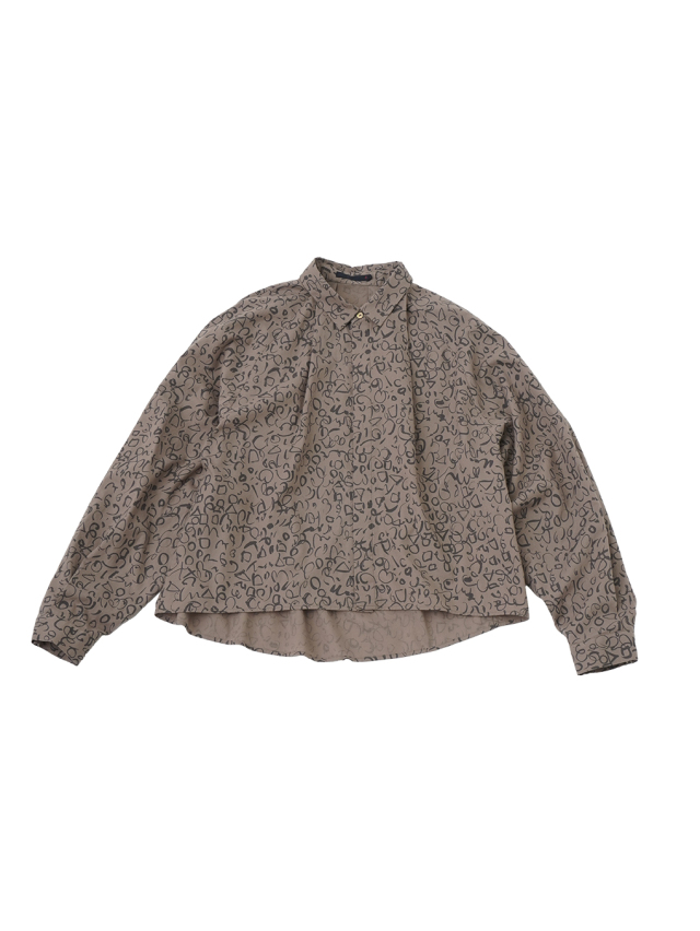 80/-コットンビエラ斯々然々柄 ラグラン袖シャツ