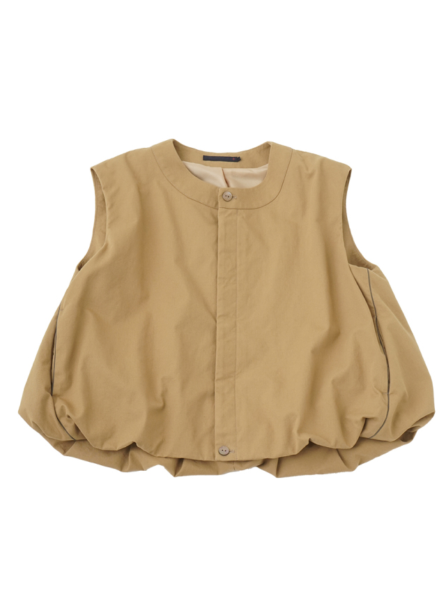 オーガニックコットンソフトチノクロス　クルー襟ベスト