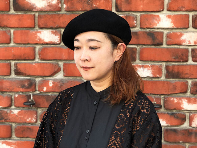 SHINYA帽子　ベレー帽　ブラック SHINYA帽子 ベレー帽 ブラック