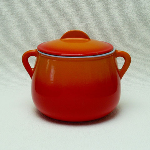 ヴィンテージ・ルクルーゼ鍋　（ビーンズポット）オレンジグラデーション