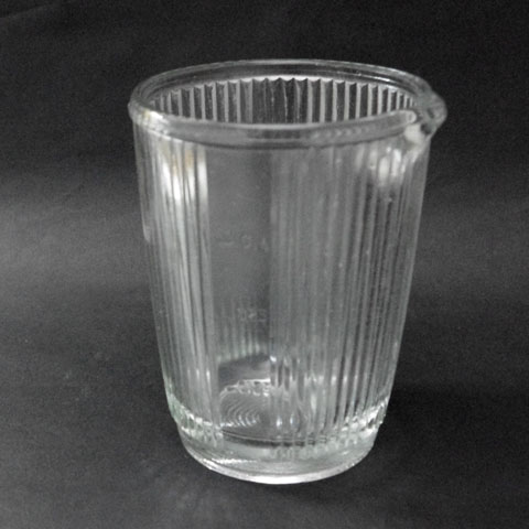 フランス ブロカント　 ガラス　メジャー　(縦縞）