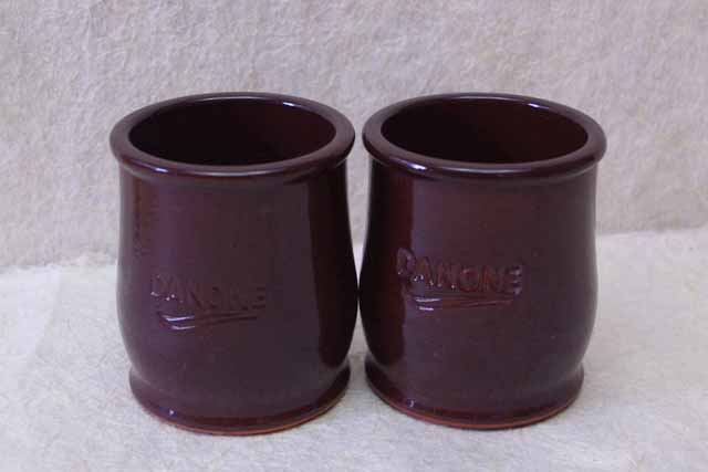 フランスブロカント　DANONE  ポット（焦茶）