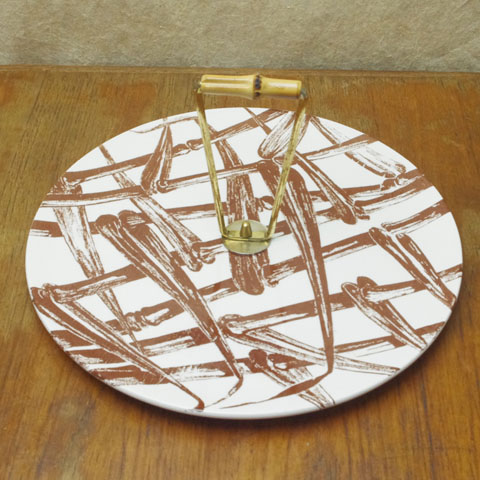 フランスブロカント　チーズプレート　（ブラウン）