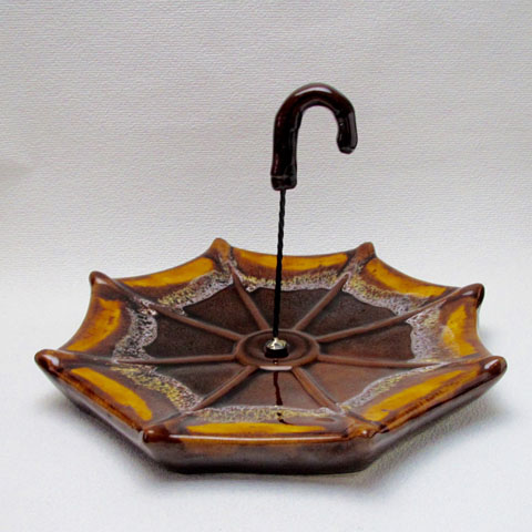 フランスブロカント　傘形チーズプレート　（バロリス窯）