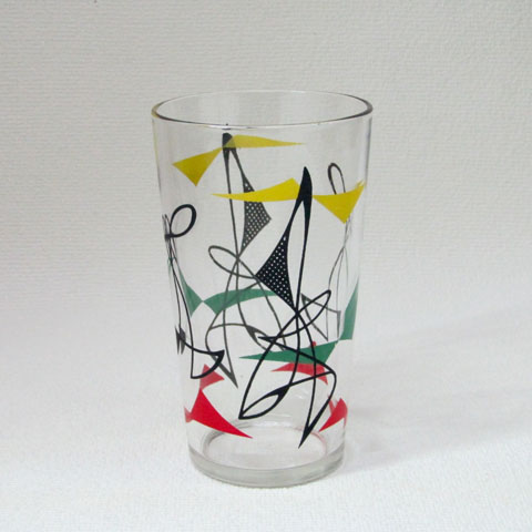 フランス　ブロカント　　アブストラクト柄　グラス