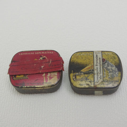 フランス　ブロカント　　“Victor”　レコード針缶（1940年代）2種