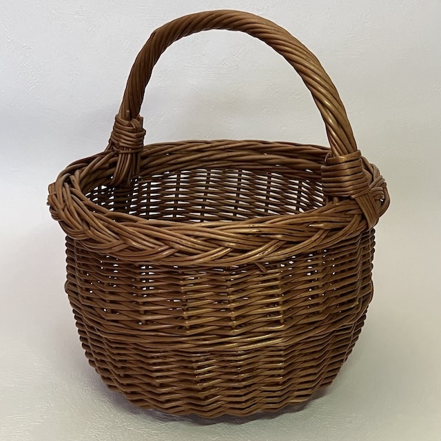 お買い得ブロカント花摘みバスケット フランスブロカント カゴ (直径20cm）