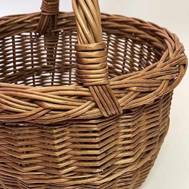 お買い得ブロカント花摘みバスケット フランスブロカント カゴ (直径20cm）