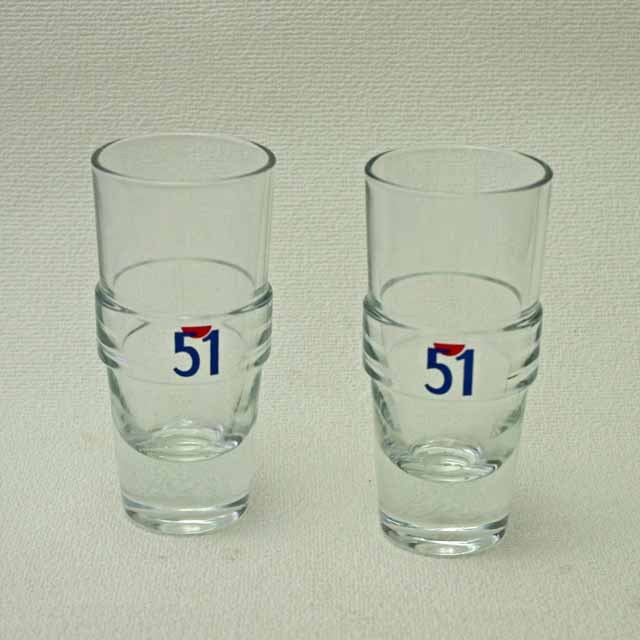 “PASTIS　51”パスティス51　グラス　（レッド帯付き）　