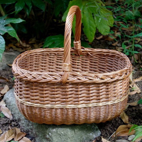 フランスアンティーク カゴ （ライン入り） 