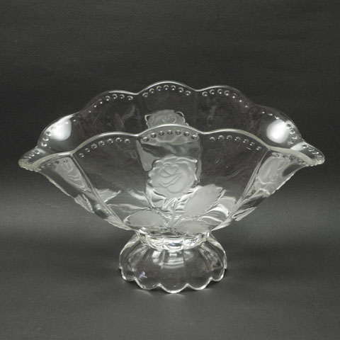 フランス　ブロカント　バラ模様　コンポート　