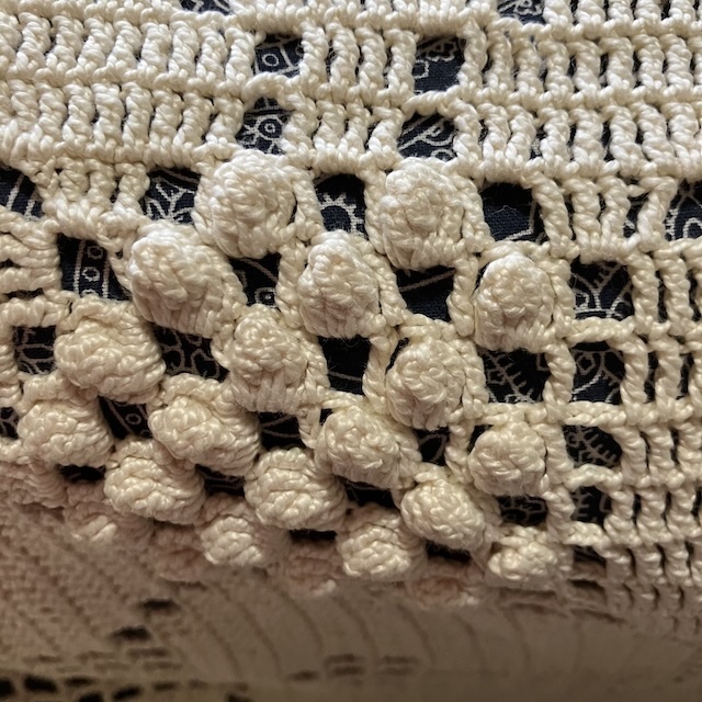 フランス ブロカント 手編みレース ベッドカバー（250×250）