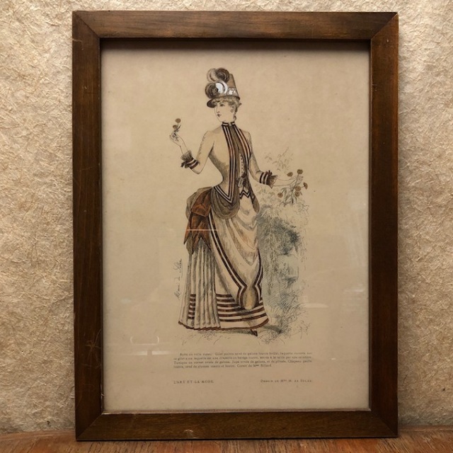 フランス　ブロカント 額装　　“L’ART ET LA MODE”　