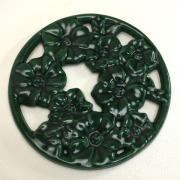 フランスブロカント　ホウロウ鍋敷き（花）