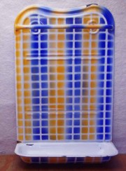 ホウロウ　レードル　ラック(格子柄）