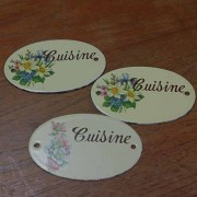 フランス ブロカント　ホウロウ　ドア・プレート“Cuisine”（キッチン）
