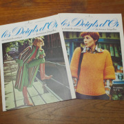 　ビンテージ本　“Les Doigts d'Or”　　1 号、 2号、  手芸雑誌（1976年)