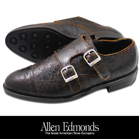 Allen Edmonds DOUBLE MONK CRACKED LEATHER　DK.BROWN