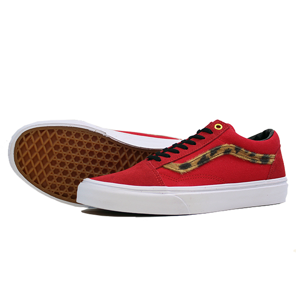 OLDSKOOL SIDE STRIPE RED/LEOPARD