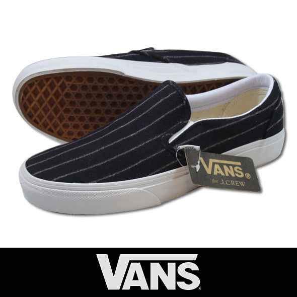 VANS バンズ CLASSIC SLIPON WOOL STRIPES NAVY（J.CREW別注）