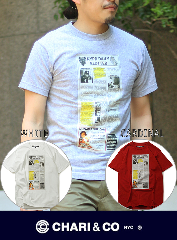 CHARI&CO チャリアンドコー PHOTO TEE NEWSPAPER 【3色】