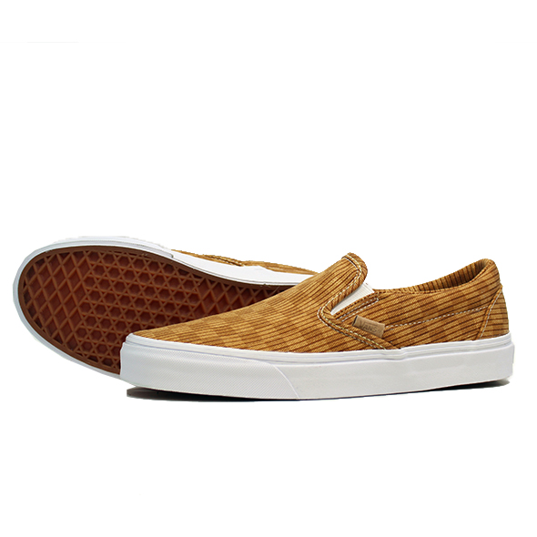 VANS バンズ CLASSIC SLIPON CA WASHED HERRNBONE GLD/CHECK　