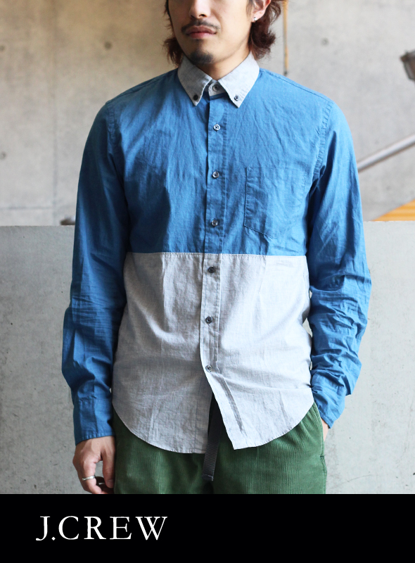 J.CREW ジェイクルー　B.D 2トーンシャツ NVY/GRY