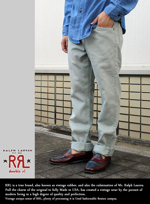 RRL スリムフィット ピケパン S.BLU