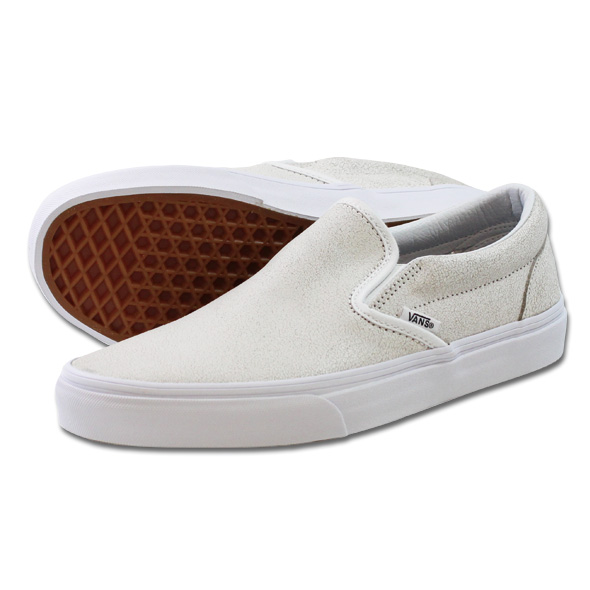 VANS バンズ  CLASSIC SLIP-ON CRACKED LEATHER WHT