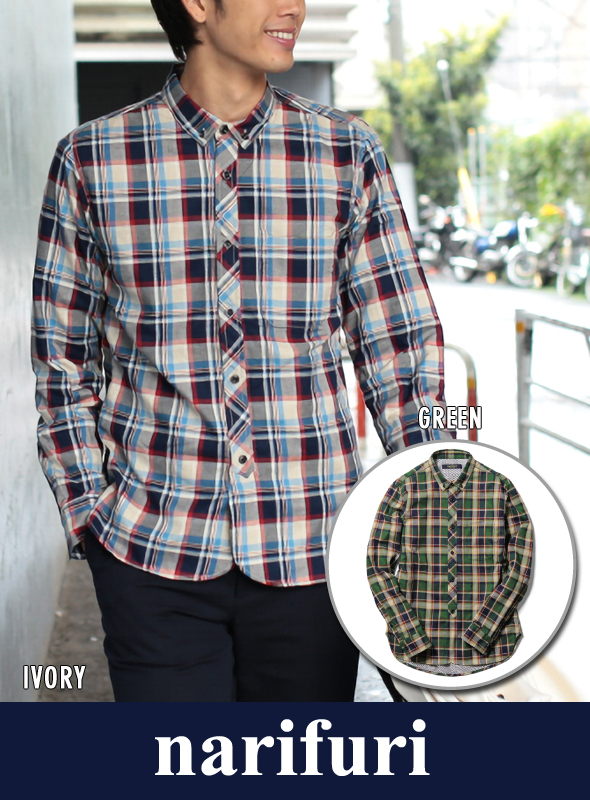 narifuri ナリフリ O.X check heat shirt（NF851）