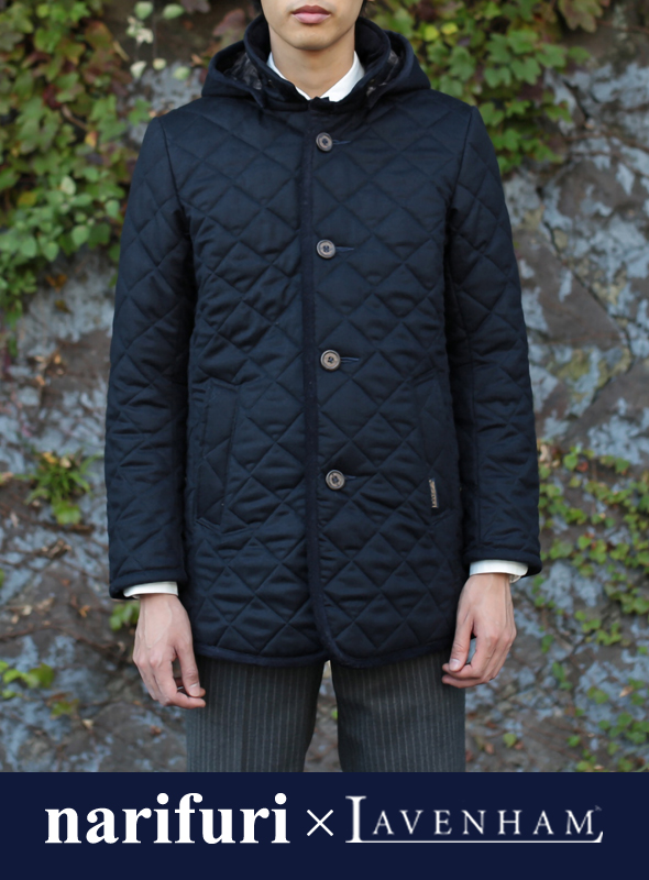 【LAVENHAM×narifuri】 Back boa quilting coat “PENTLOW”(NFLV-04)