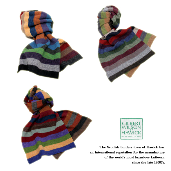 GILBERT WILSON OF HAWICK ギルバート ウイルソン　マルチボーダーマフラー