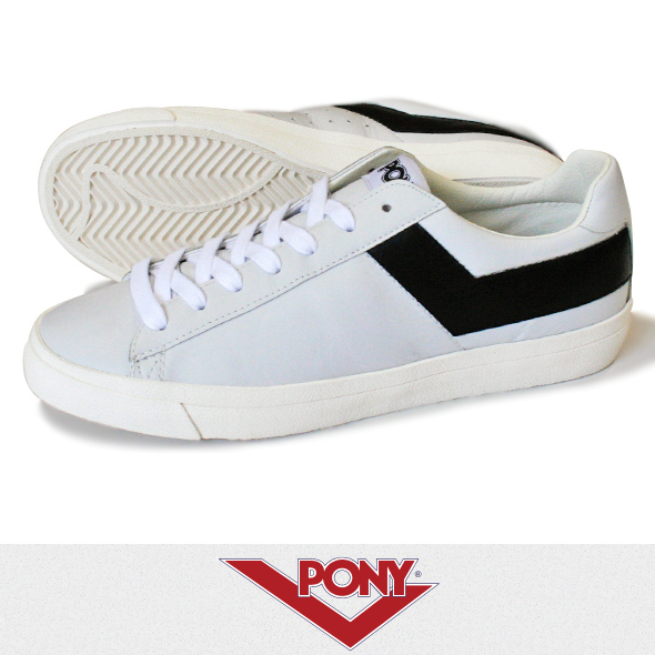 PONY ポニー TOPSTAR LEATHER WHITE/BLACK