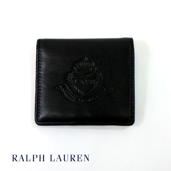 LAUREN RALPH LAUREN ラルフローレン　レザー型押しミニウォレット