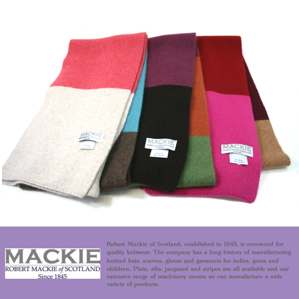 ROBERT MACKIE ロバートマッキー 切り替えボーダーマフラー　（627）