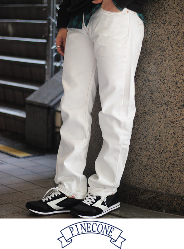 PINECONE パインコーン BASIC 5PKT JEANS　WHITE DENIM