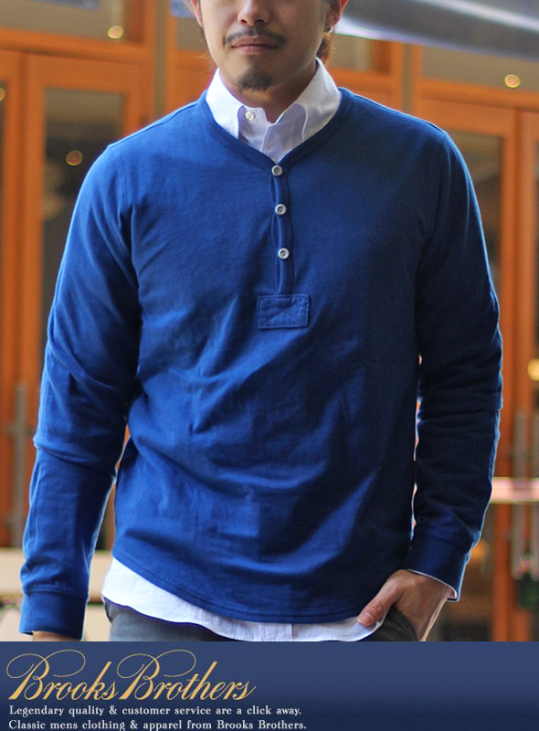 BrooksBrothers リバーシブルヘンリー ネック L/S TEE
