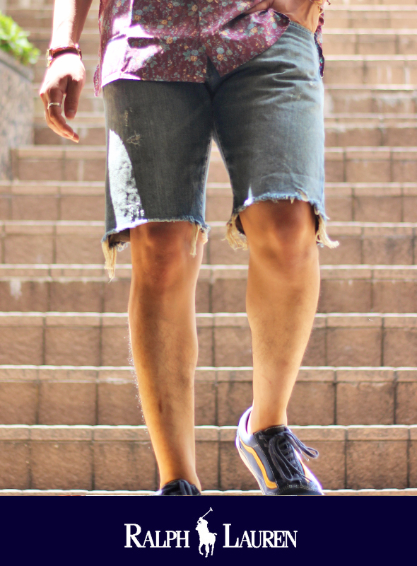 POLO RALPH LAUREN ポロ ラルフローレン カットオフデニムショーツ　INDIGO
