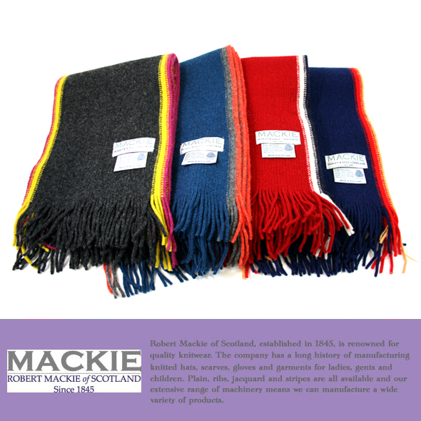 ROBERT MACKIE ロバートマッキー ラップストライプフリンジマフラー　（636）