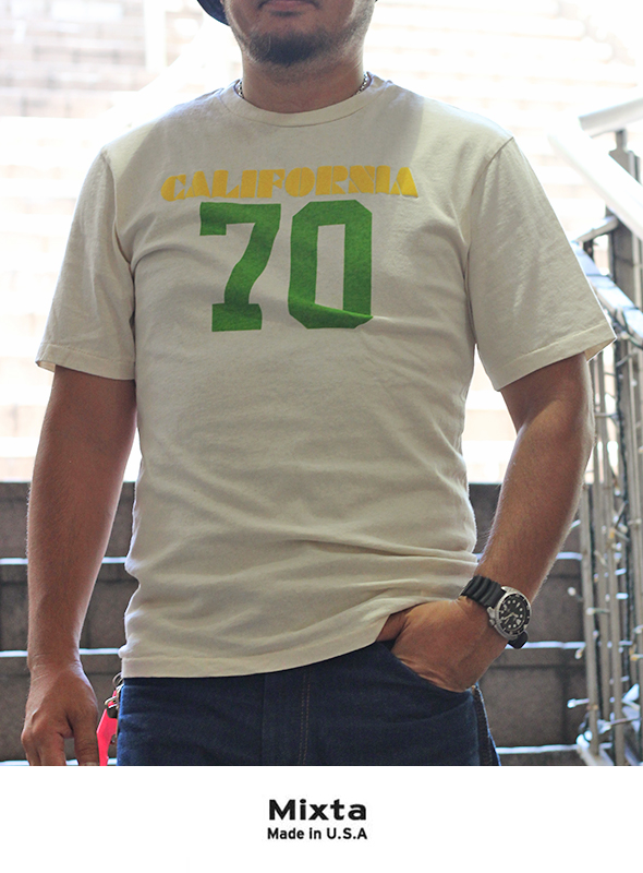 Ｍixta ミクスタ CARIFORNIA 70 PRINT S/S TEE NATURAL
