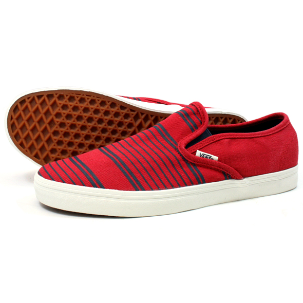 【VANS】 バンズ　LP SLIP RED/CHA STRIPE