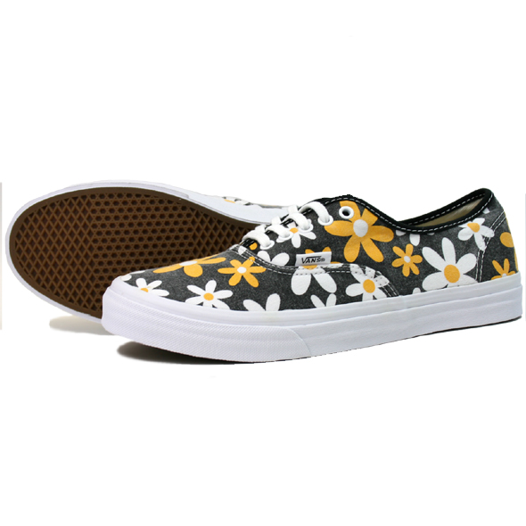 VANS バンズ　AUTHENTIC SLIM FLOWER BLK/YLW/WHT
