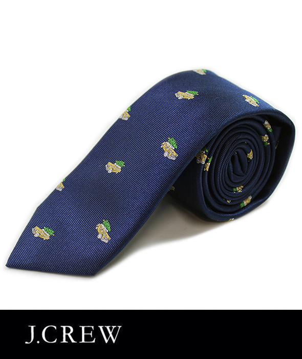 J.CREW ジェイクルー ネクタイ タイ シルク クラシックカー柄 NAVY