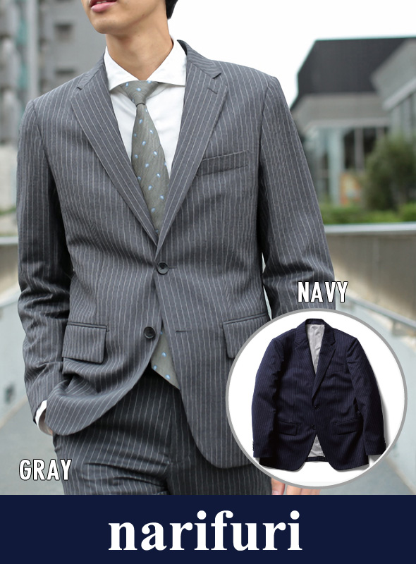 narifuri ナリフリ  Chalk stripe tailored jacket（NF861）