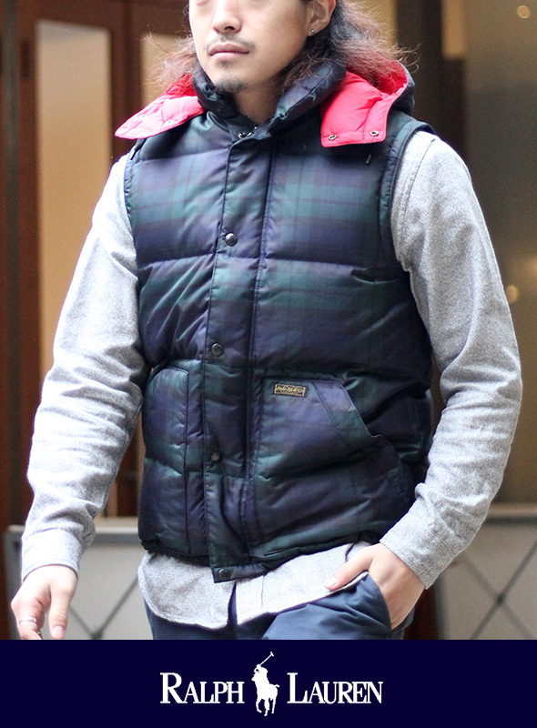 POLO RALPH LAUREN ポロ ラルフローレン BLACK WATCH DOWN VEST