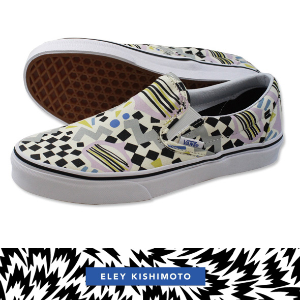 VANS バンズ CLASSIC SLIP ON (ELEY KISHIMOTO）DRUMS/WHITE